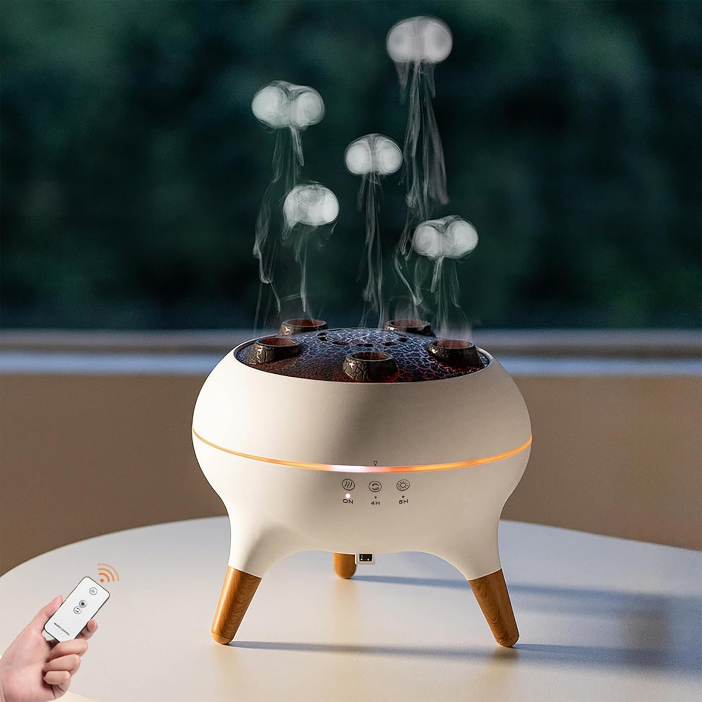 Diffuseur d’arômes et humidificateur à effet méduse.